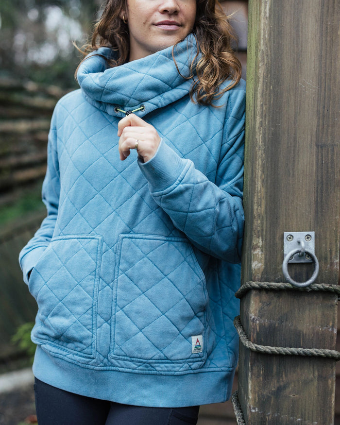 Clementine Quilted High Neck - Bluejay